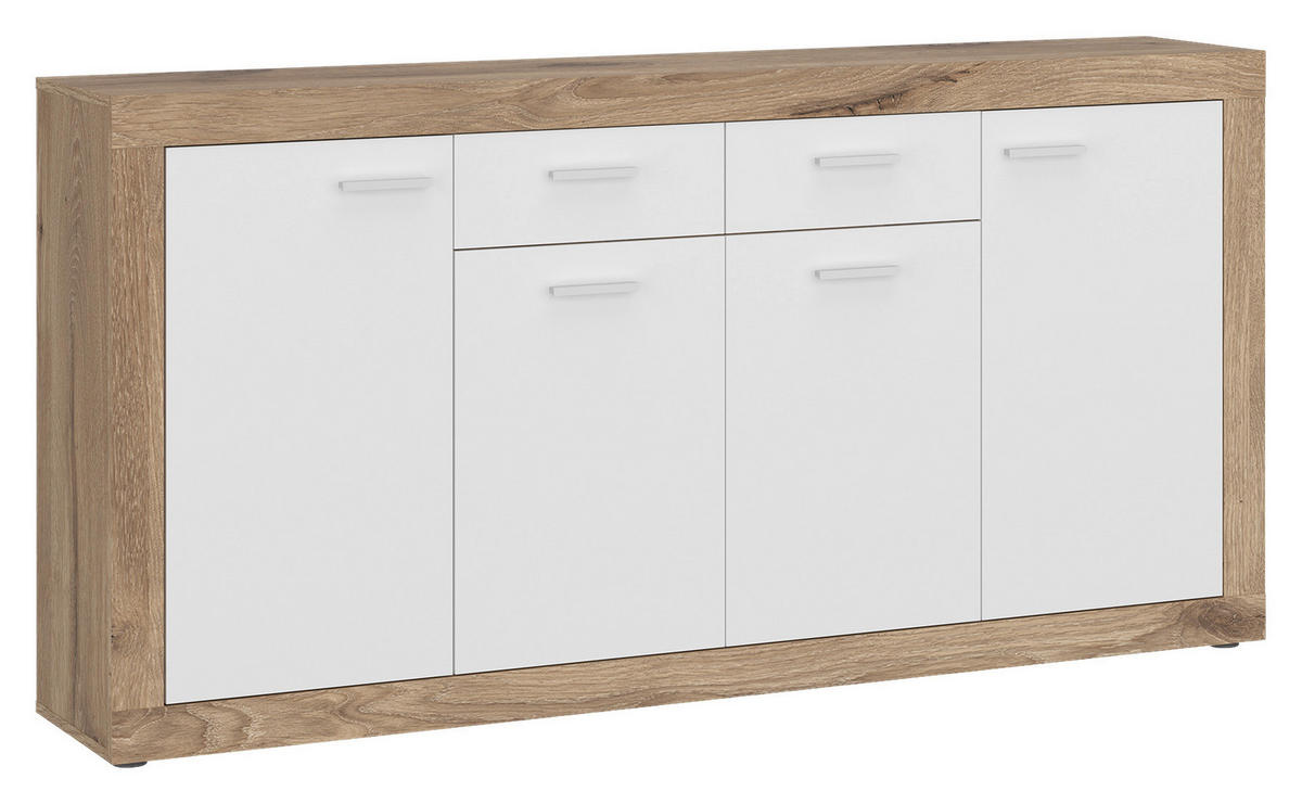 Kommode Focus Eiche Viking Nachbildung weiß glänzend B/H/T: ca. 173,8x90x39 cm Focus - weiß (173,80/90,00/39,00cm)