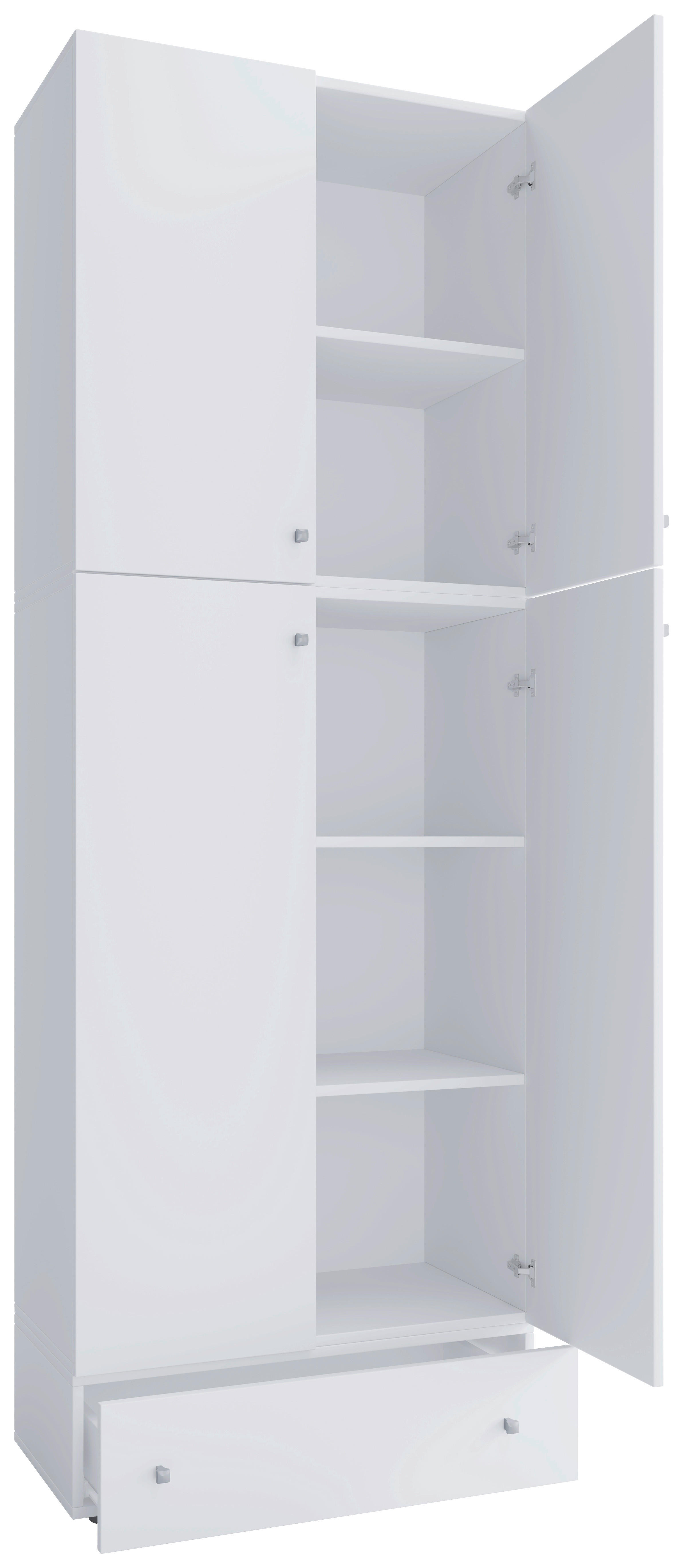 Kleiderschrank Lona weiß B/H/T: ca. 70x200x39 cm Lona - weiß (70,00/200,00/39,00cm) - VCM Möbel