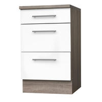 Auszugsschrank Judith weiß Hochglanz B/H/T: ca. 50x82x57 cm Judith - weiß/silber (50,00/82,00/57,00cm) - Menke