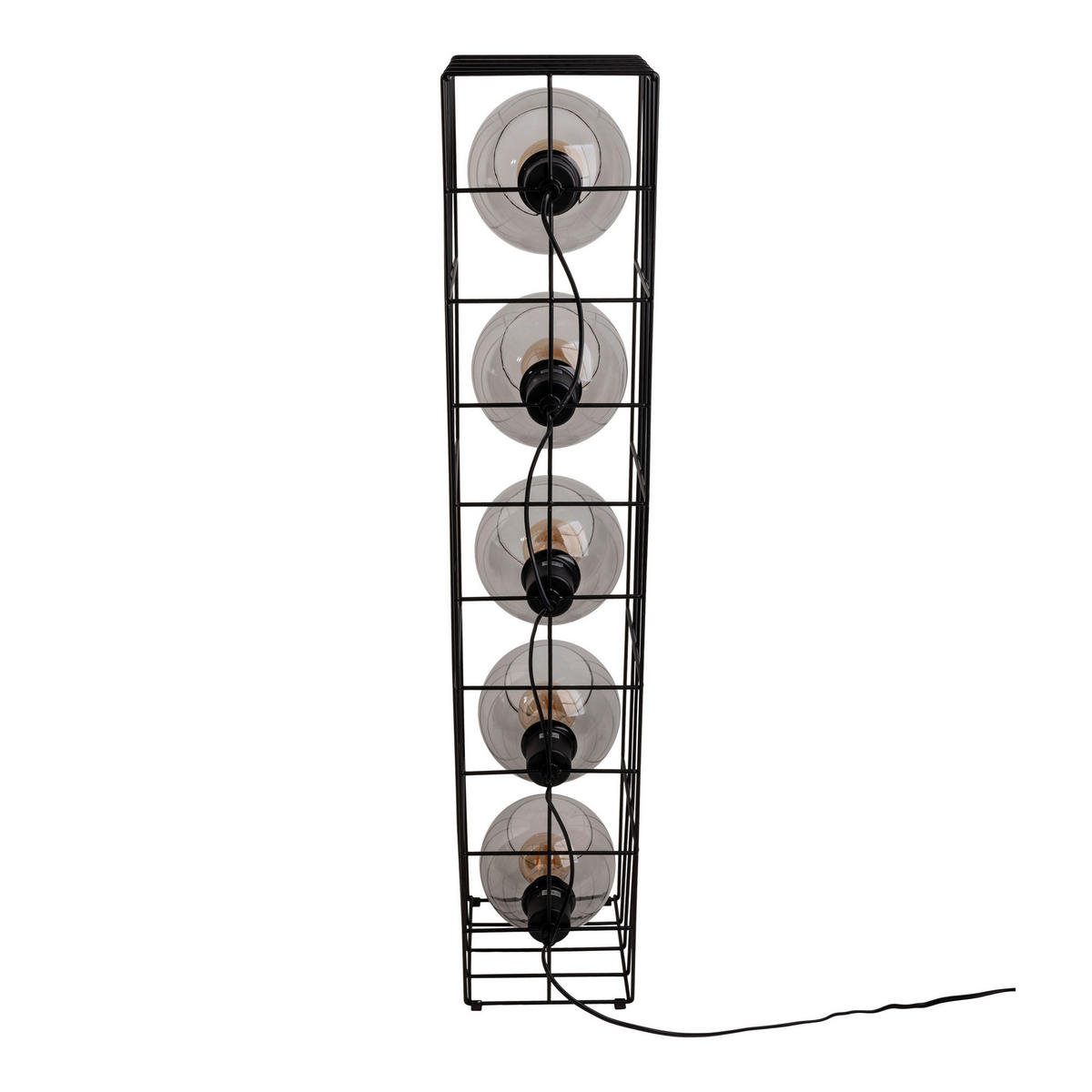 Näve Leuchten Stehleuchte 2084222 schwarz Glas Metall B/H/T: ca. 18x95x18 cm 5 Brennstellen Cesta - schwarz (18,00/95,00/18,00cm) - Näve Leuchten
