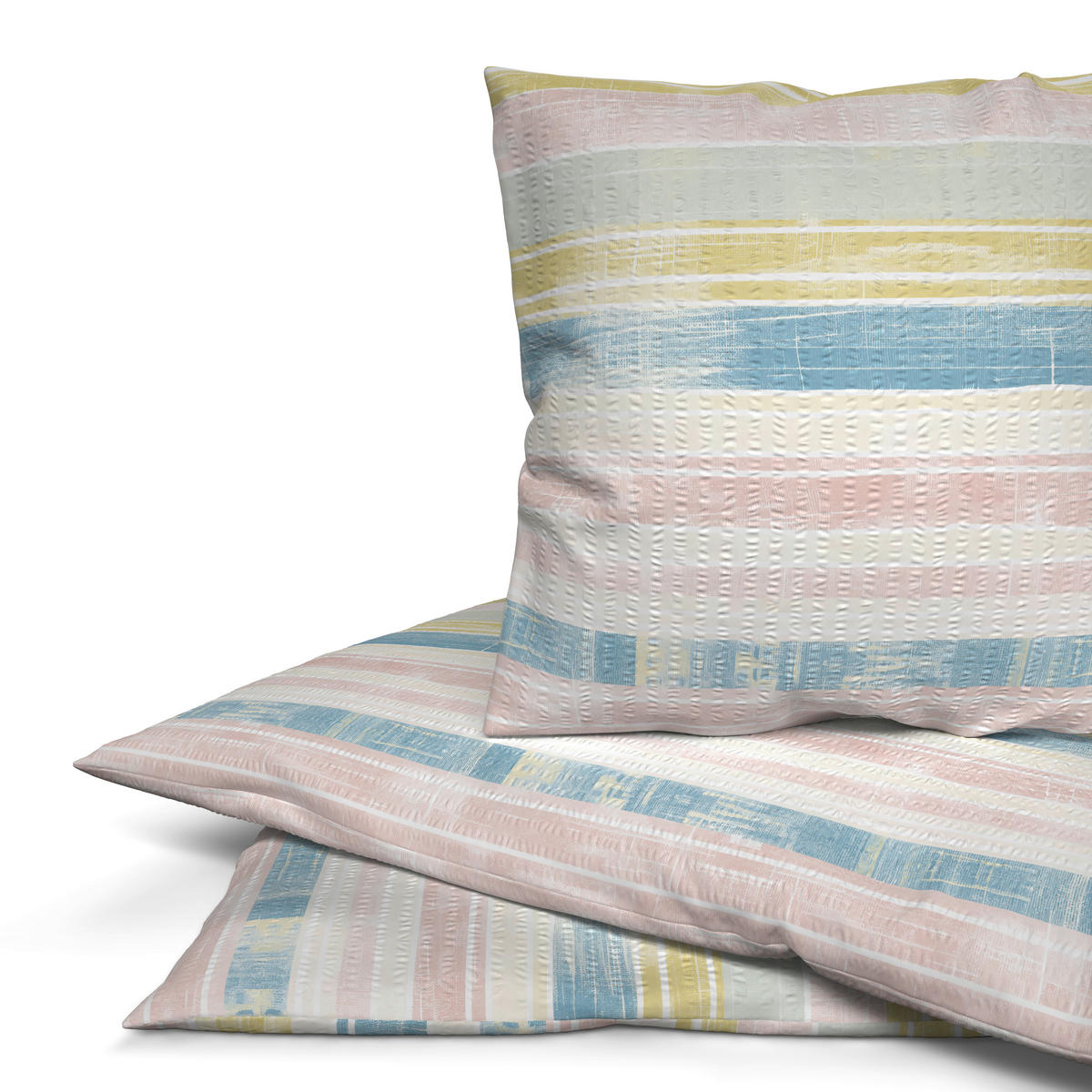 Baumwoll Bettwäsche Seersucker Bettwäsche_Seersucker Streifen bunt - Multi (135,00/200,00cm) - CASTELL