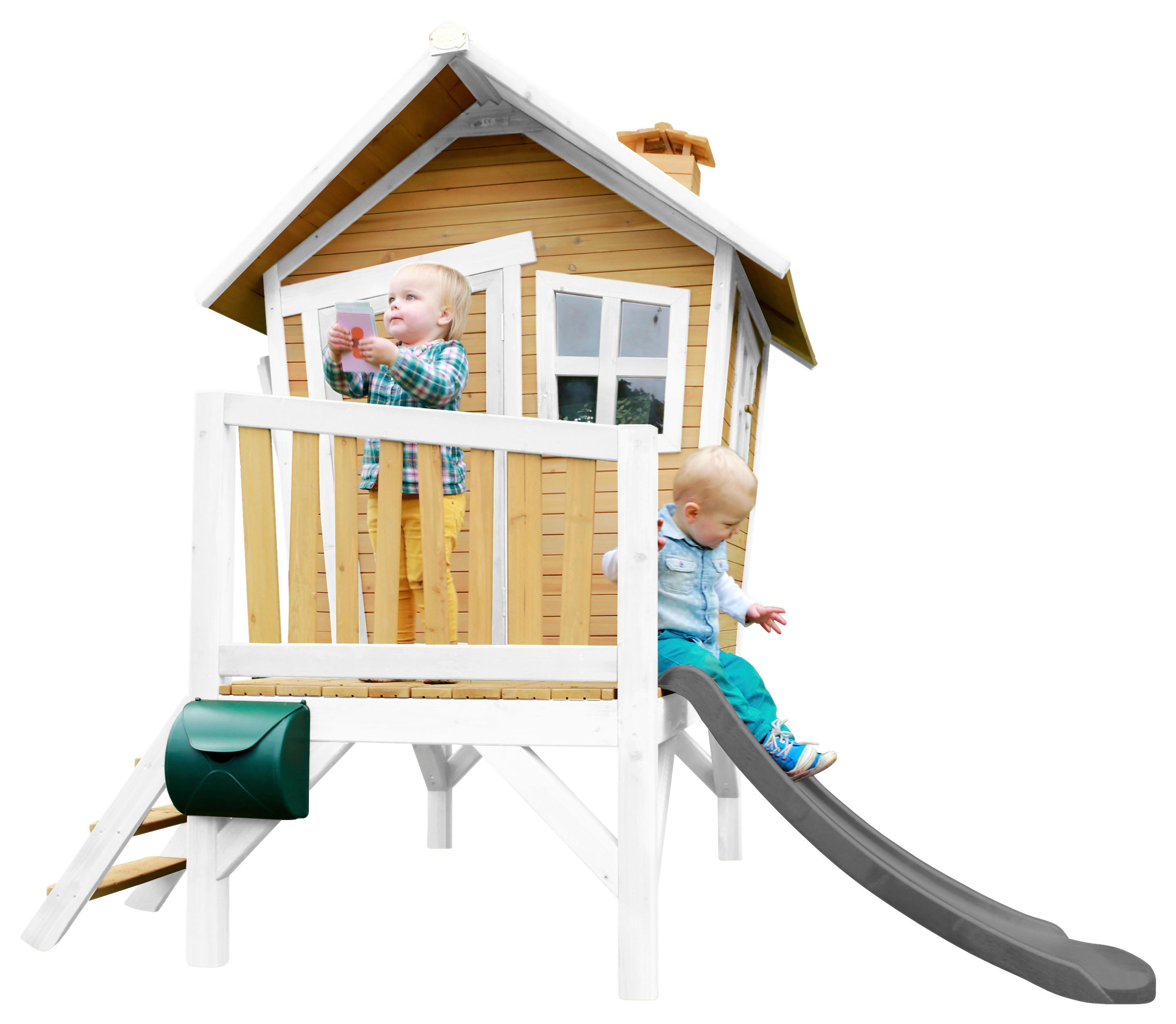 AXI Spielhaus Robin braun B/H/L: ca. 264x203x177 cm Robin - braun/weiß (177,00/264,00/203,00cm) - AXI