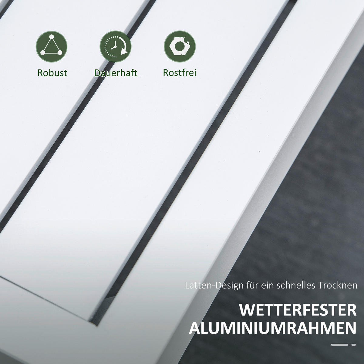 Outsunny Gartenmöbel-Set creme Aluminium B/H/L: ca. 77x71x173 cm Gartenmöbel-Set - creme (173,00/77,00/71,00cm) - Outsunny