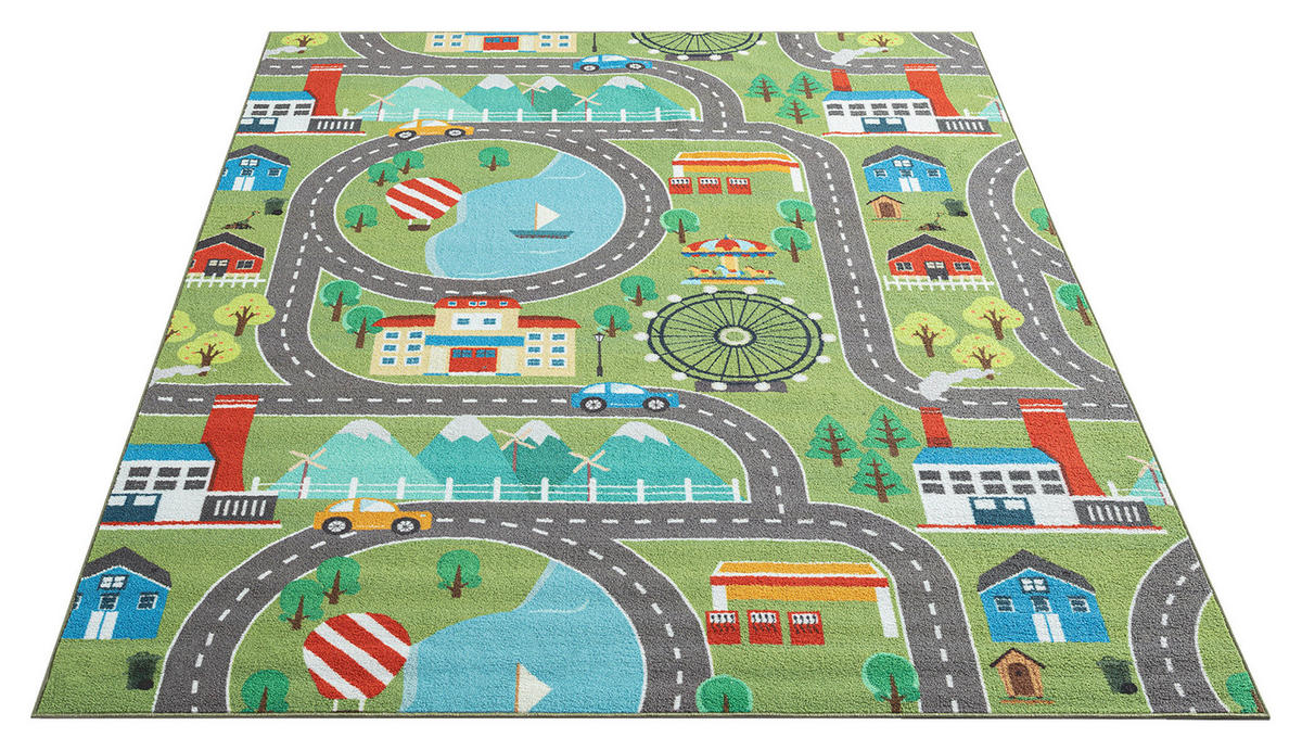 Merinos Teppich Happy Kids grün B/L: ca. 140x200 cm Happy Kids - grün (140,00/200,00cm) - Merinos