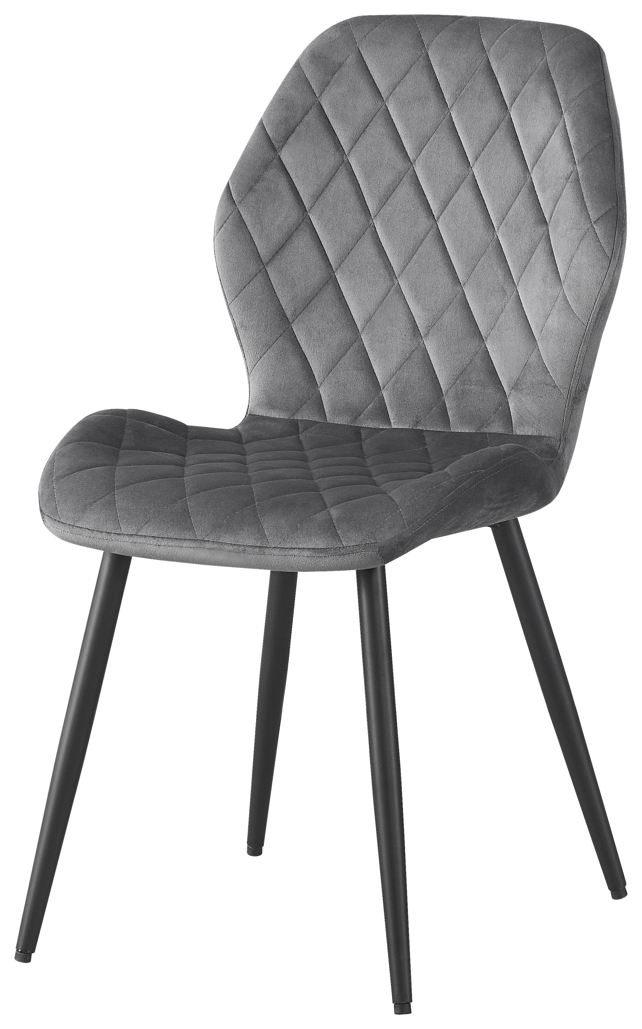 Stuhl Helena grau Samtoptik B/H/T: ca. 46x86,5x58 cm Helena - schwarz/grau (46,00/86,50/58,00cm)
