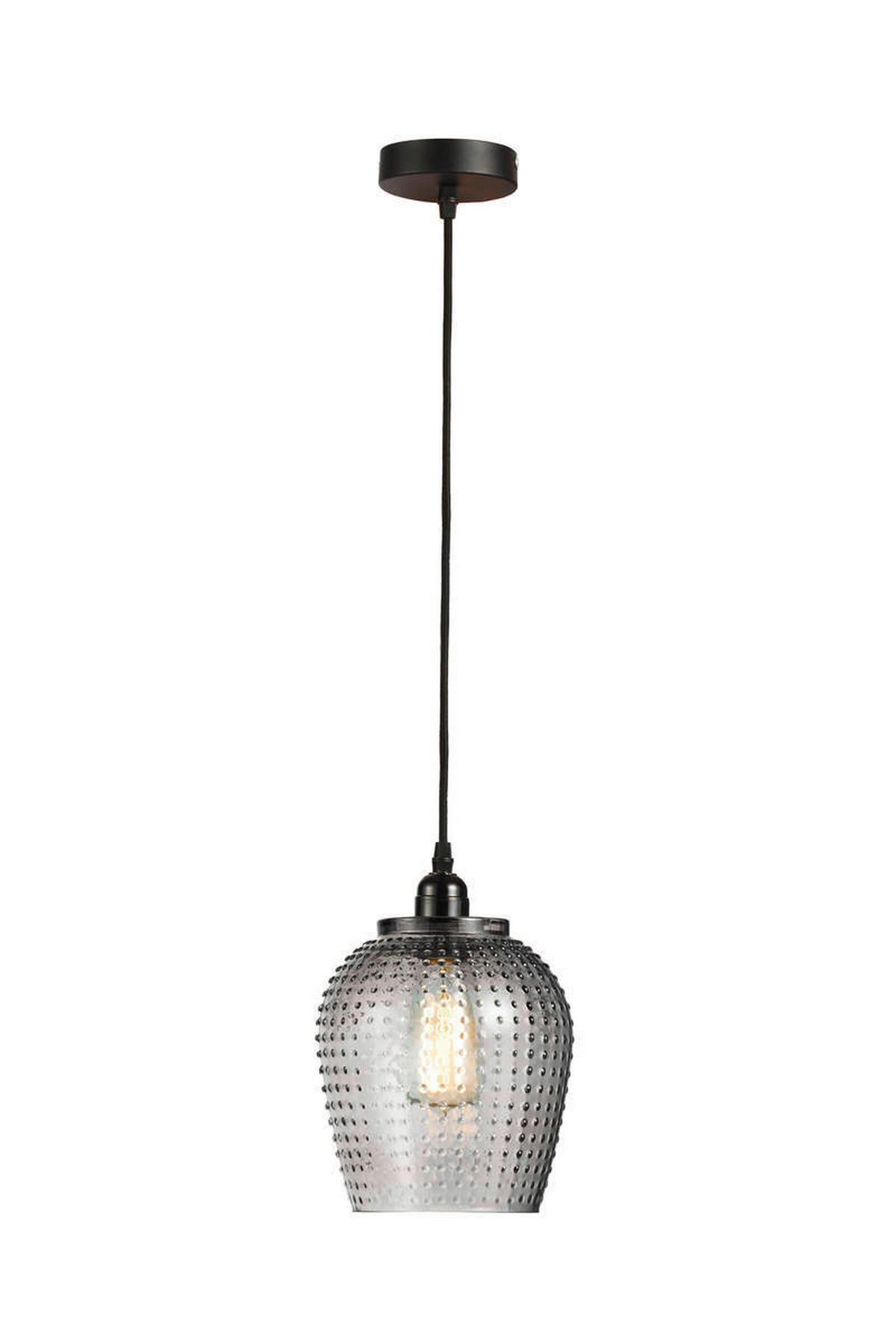 Kayoom Pendelleuchte Riva grau Glas B/H/L: ca. 18x27x18 cm E27 1 Brennstellen Riva - grau (18,00/18,00/27,00cm) - Kayoom