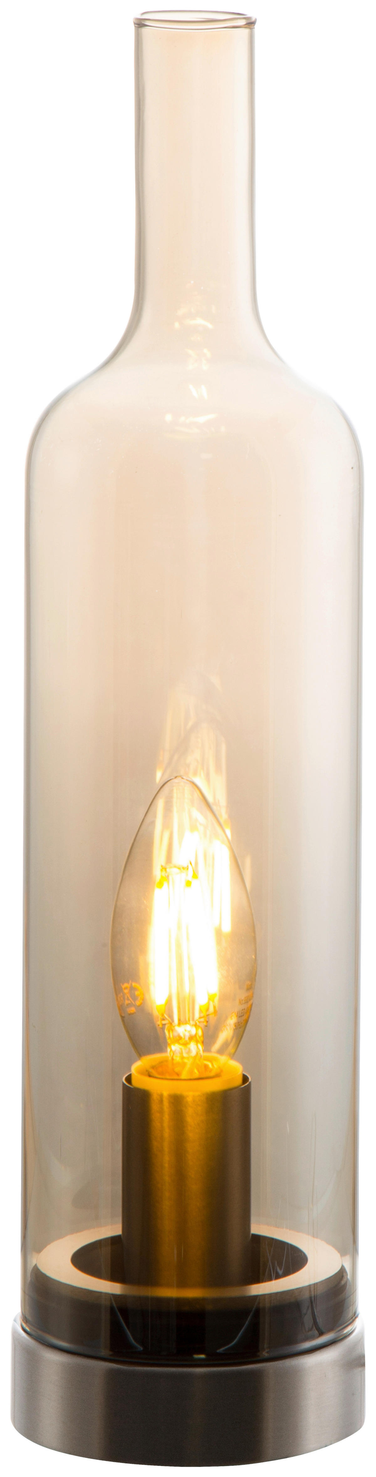Nowa Tischleuchte 50090123 amber Glas H/D: ca. 33x8,5 cm E14 1 Brennstellen BOTTLE - amber (8,50/33,00cm) - Nowa