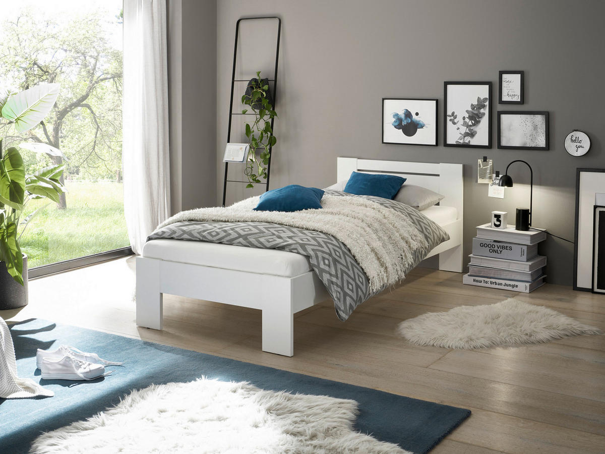 Futonbett Cannes weiß Liegefläche B/L: ca. 90x200 cm Cannes - weiß (95,00/71,00/204,00cm)