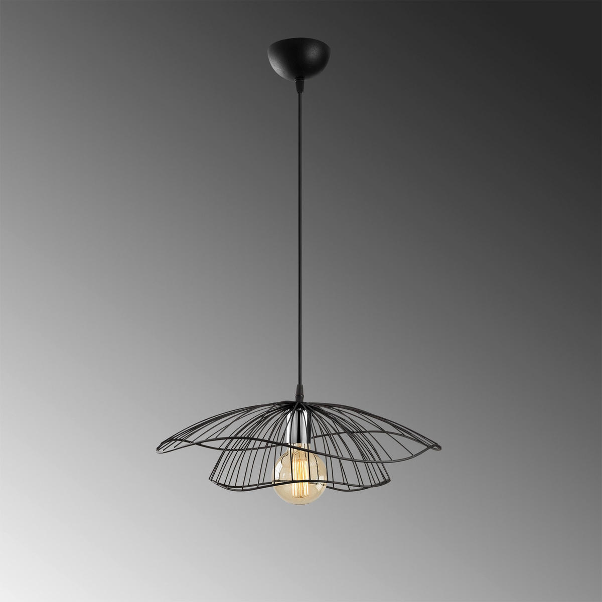 Opviq Pendelleuchte Tel schwarz Metall B/H/T/L/D: ca. 50x111x50x50x50 cm E27 1 Brennstellen Tel - schwarz (50,00/50,00/111,00cm) - Opviq