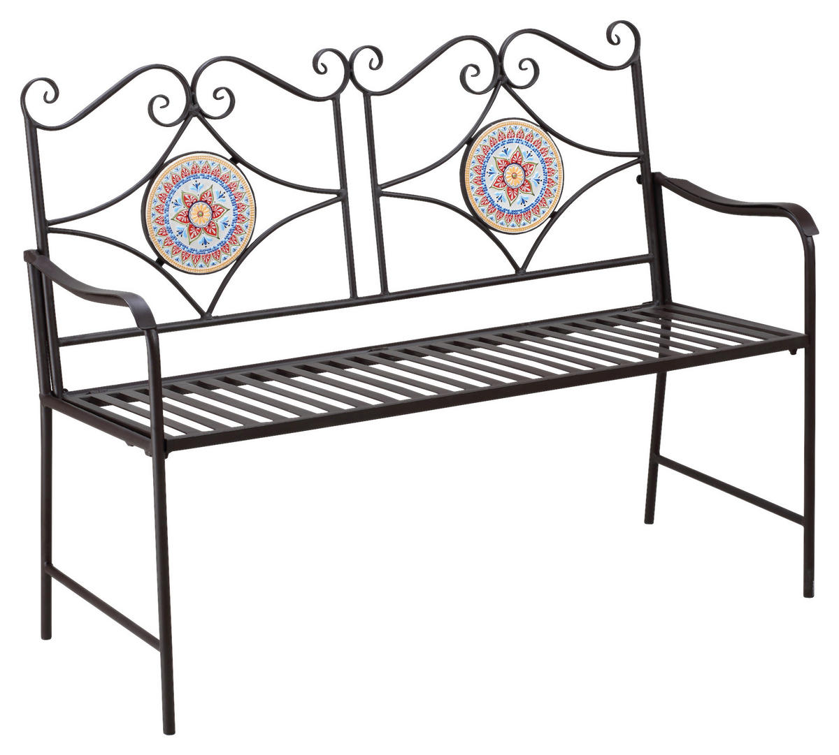 Outsunny Gartenbank braun Stein B/H/L: ca. 52x93x121 cm Gartenbank - braun (121,00/52,00/93,00cm) - Outsunny