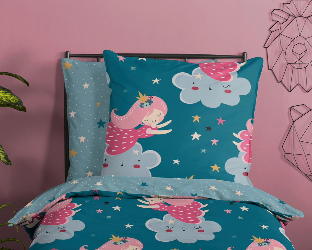 Baumwoll Bettwäsche Princesse Renforce Princesse - petrol (135,00/200,00cm) - Good Morning