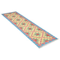 PersaTepp Teppich Kelim Gashgai blau B/H/L: ca. 60x1x198 cm Kelim Gashgai - blau/gelb (198,00/60,00/1,00cm) - PersaTepp