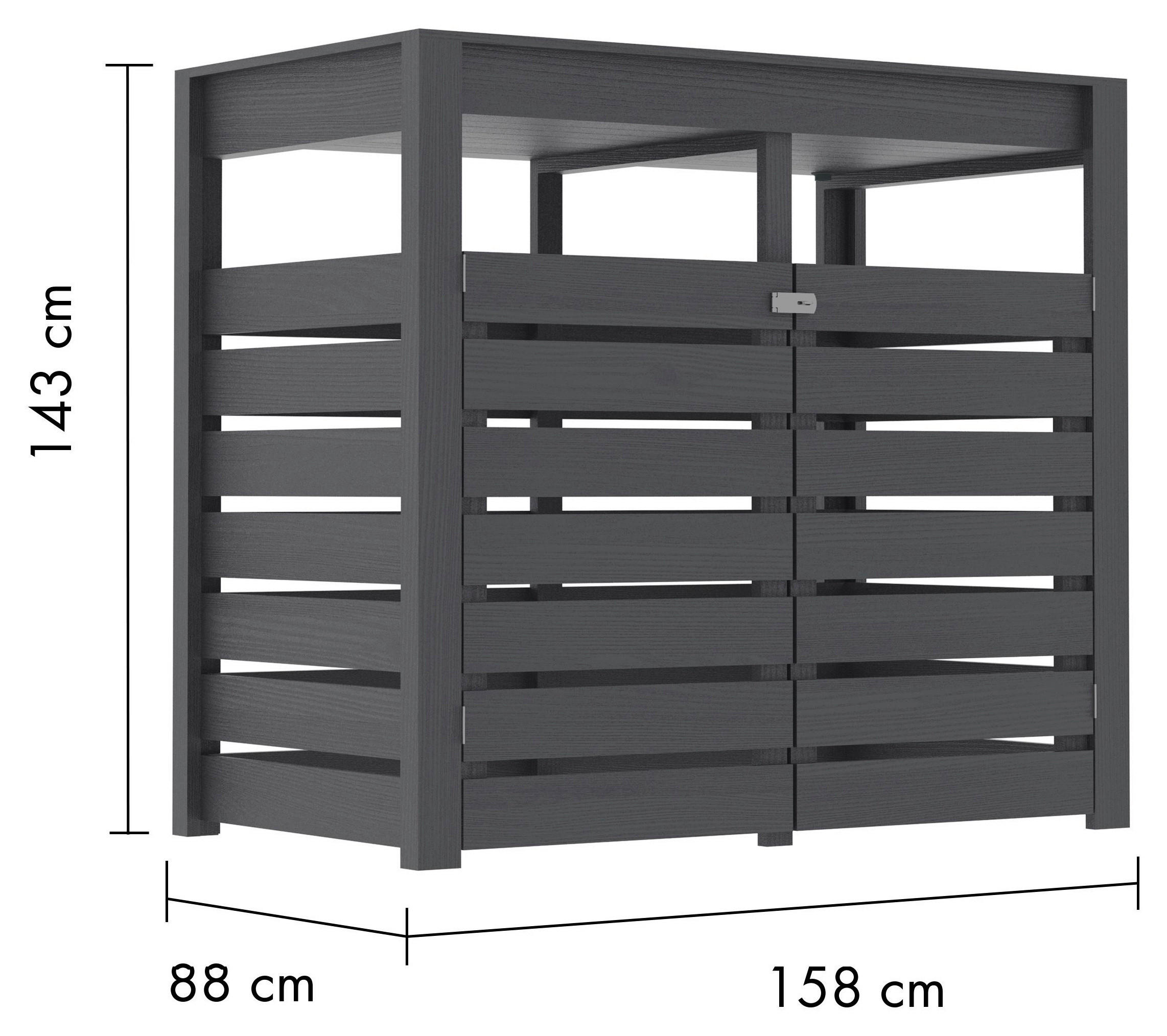 Karibu Mülltonnenbox Jerry Terragrau B/H/T: ca. 158x143x88 cm Jerry - Terragrau (158,00/143,00/88,00cm) - Karibu