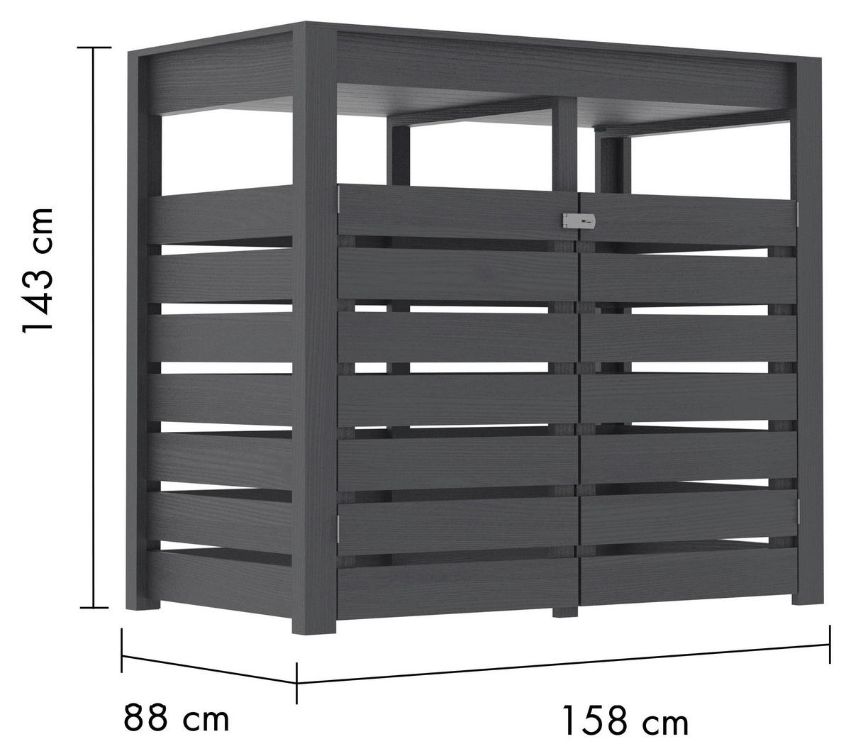 Karibu Mülltonnenbox Jerry Terragrau B/H/T: ca. 158x143x88 cm Jerry - Terragrau (158,00/143,00/88,00cm) - Karibu