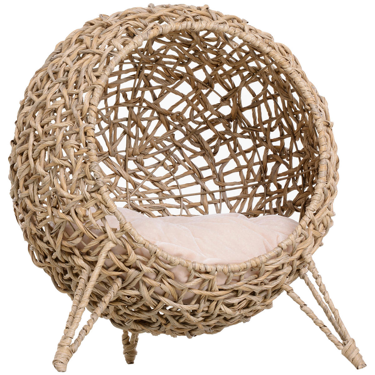 PawHut Katzenkorb natur Rattan B/H/L: ca. 52x58x52 cm Katzenkorb - natur (52,00/52,00/58,00cm) - PawHut