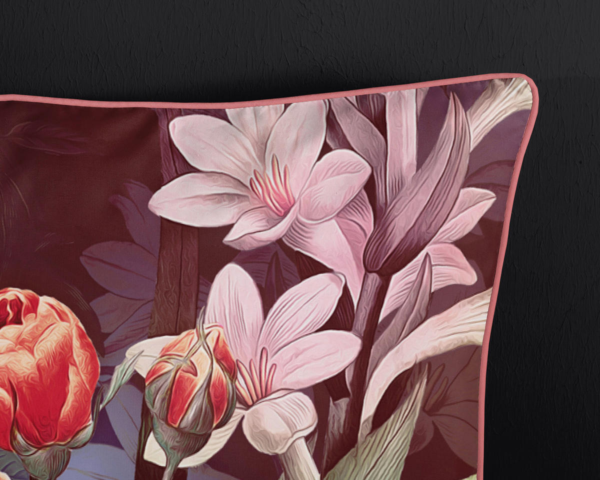 Baumwoll Bettwäsche Simone Satin Simone - bordeaux (155,00/220,00cm) - Descanso