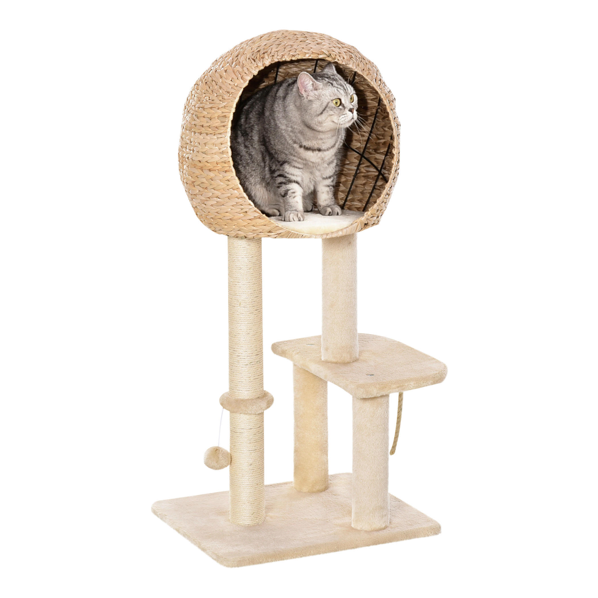 PawHut Kratzbaum beige Polypropylen B/H/L: ca. 40x48x100 cm Kratzbaum - beige (100,00/40,00/48,00cm) - PawHut
