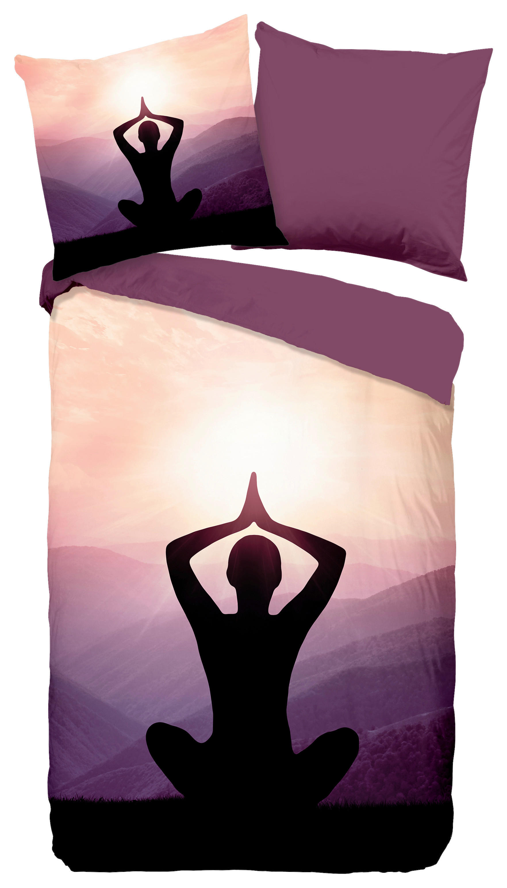 Microfaser Bettwäsche Yoga Yoga - violett (135,00/200,00cm) - Pure