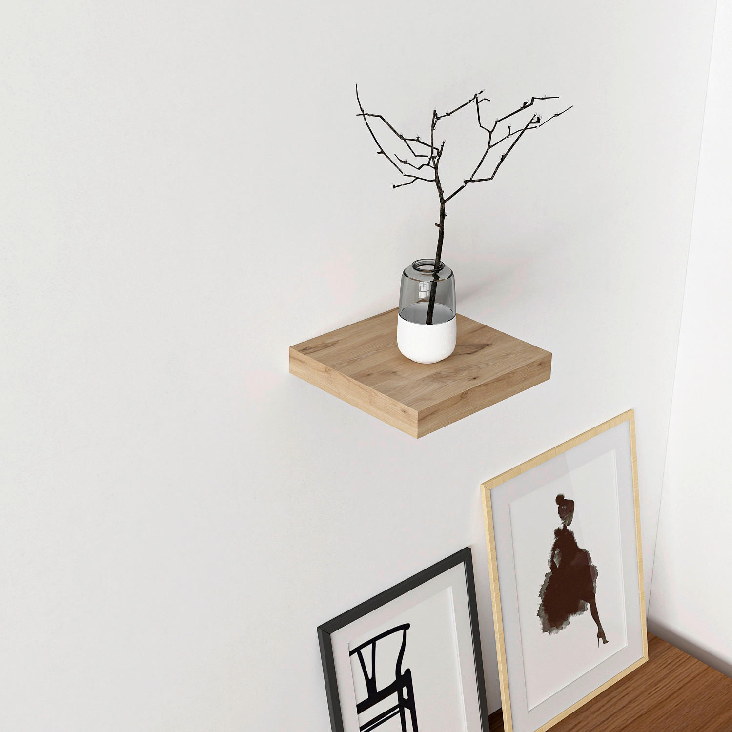 Wandboard Shelvy 23 Eiche Viking Nachbildung B/H/T: ca. 23x4x24 cm Shelvy 23 - (23,00/4,00/24,00cm)