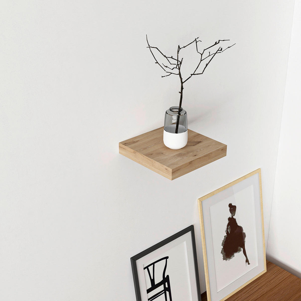 Wandboard Shelvy 23 Eiche Viking Nachbildung B/H/T: ca. 23x4x24 cm Shelvy 23 - (23,00/4,00/24,00cm)