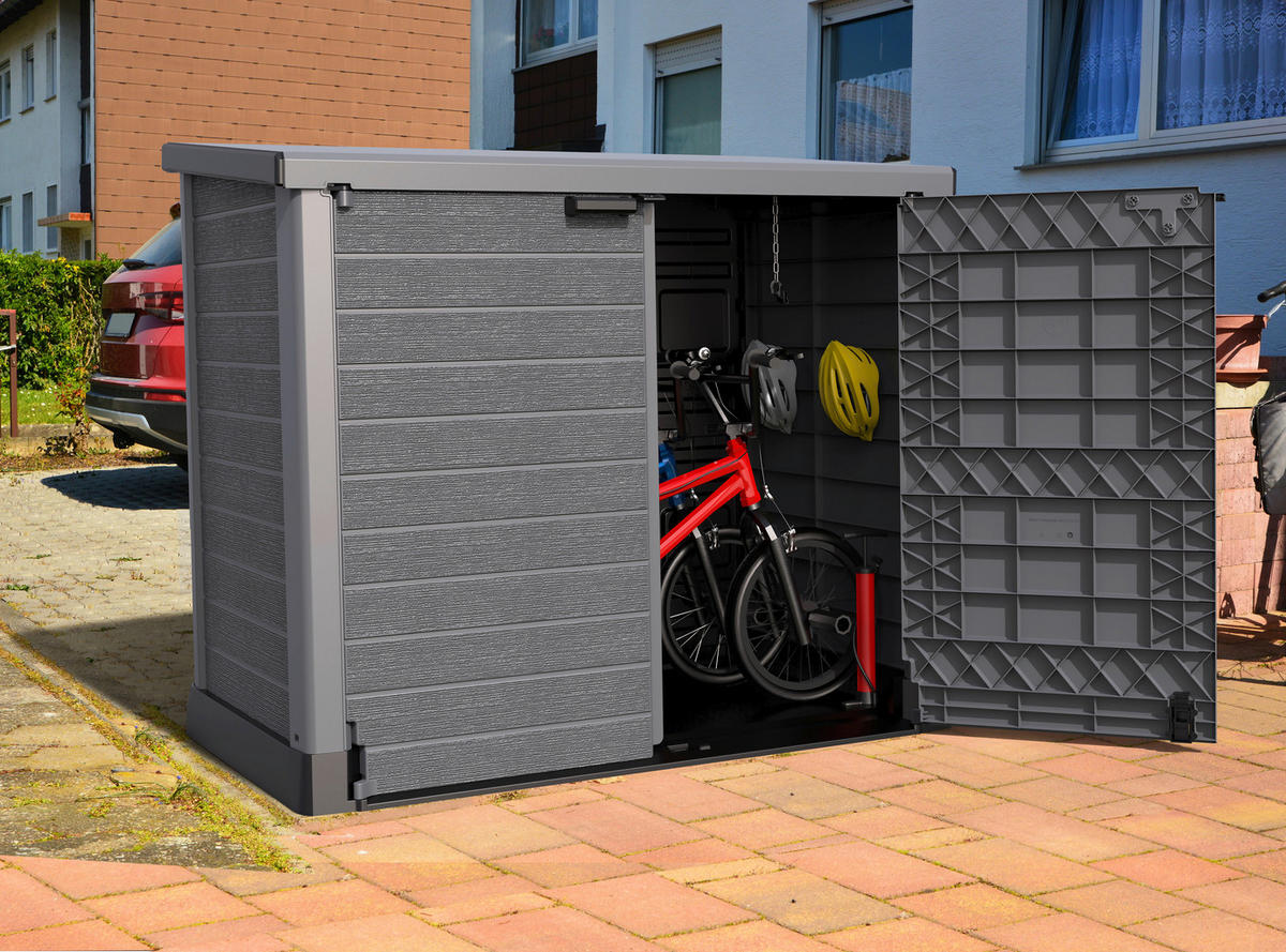 VCM Mülltonnenbox 2er StoreAway grau Kunststoff B/H/L: ca. 145x125x83 cm StoreAway - grau (83,00/145,00/125,00cm) - VCM
