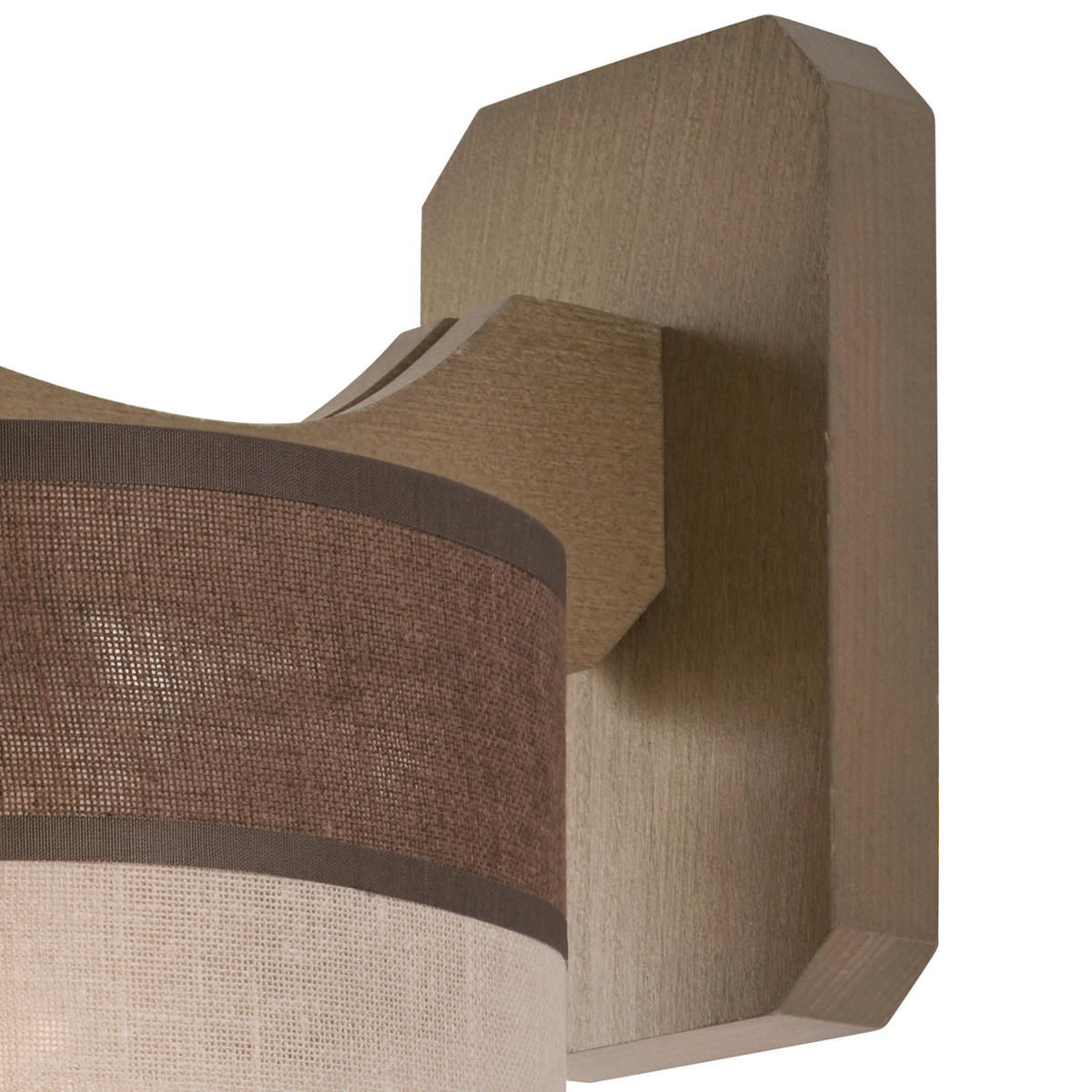 Lamkur Wandleuchte ANDREA 27395 natur Stoff Stahl Holz H/L: ca. 23x23 cm E27 1 Brennstellen Andrea - natur (23,00cm) - Lamkur
