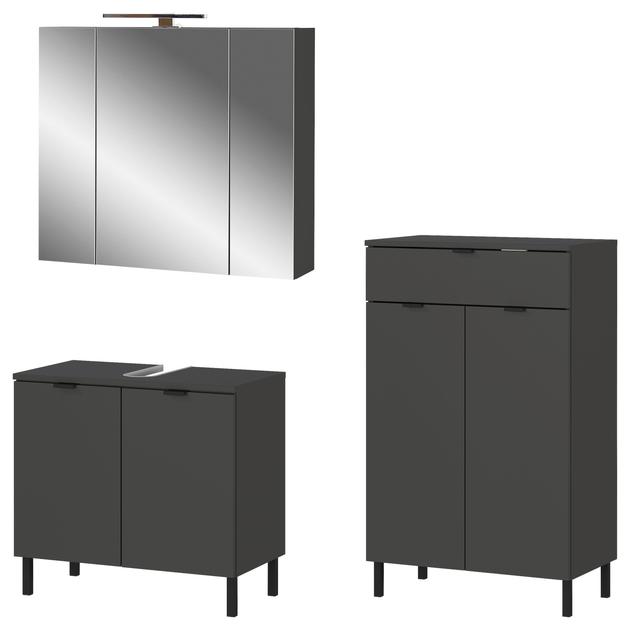 Badezimmer-Set 9925-547 Graphit B/H/T: ca. 151x200x34 cm 9925-547 - Graphit (151,00/200,00/34,00cm) - Germania