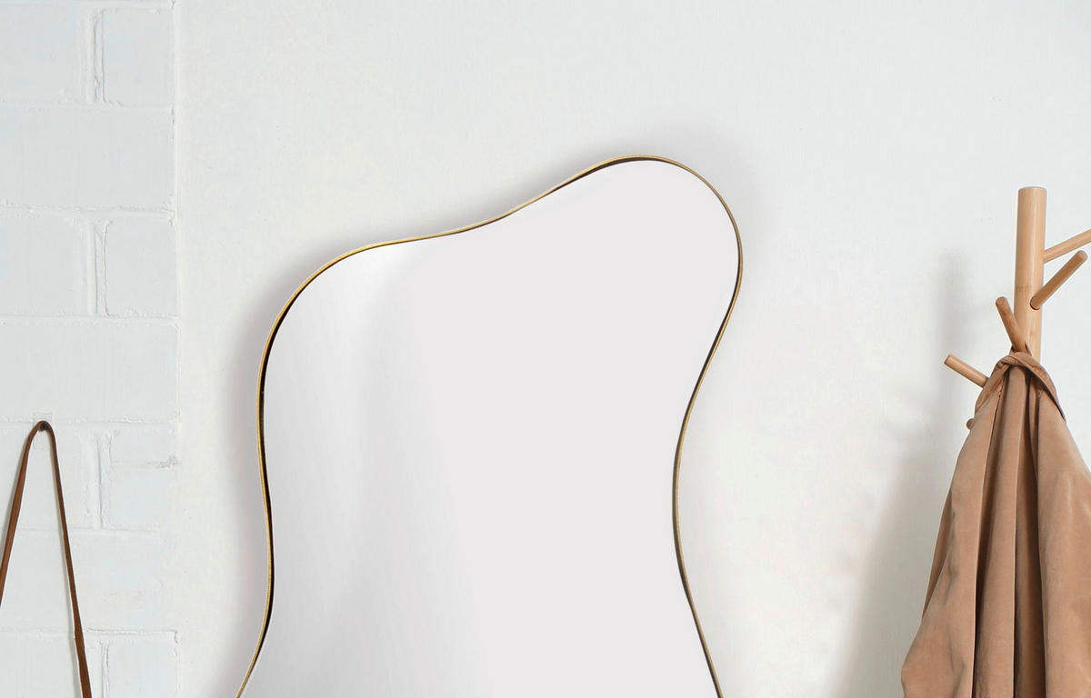 Wandspiegel gold Metall B/H/T: ca. 60x100x2,5 cm Wandspiegel - gold (60,00/100,00/2,50cm) - Wohnling