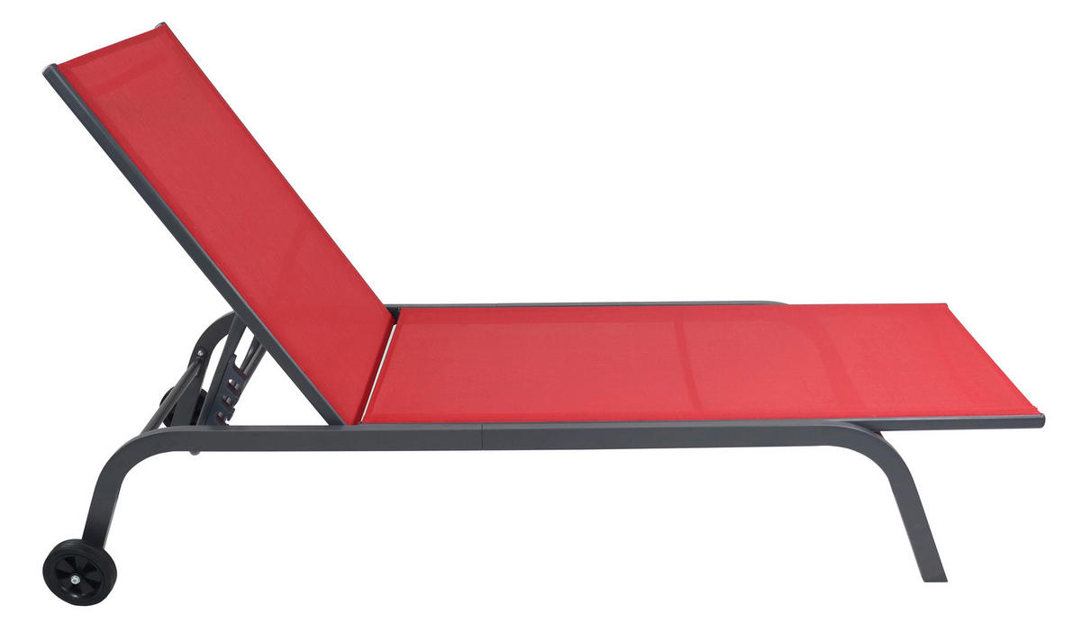 VCM Sonnenliege Sonlas rot Textilene B/H/L: ca. 58x32x192 cm Sonlas - rot (192,00/58,00/32,00cm) - VCM