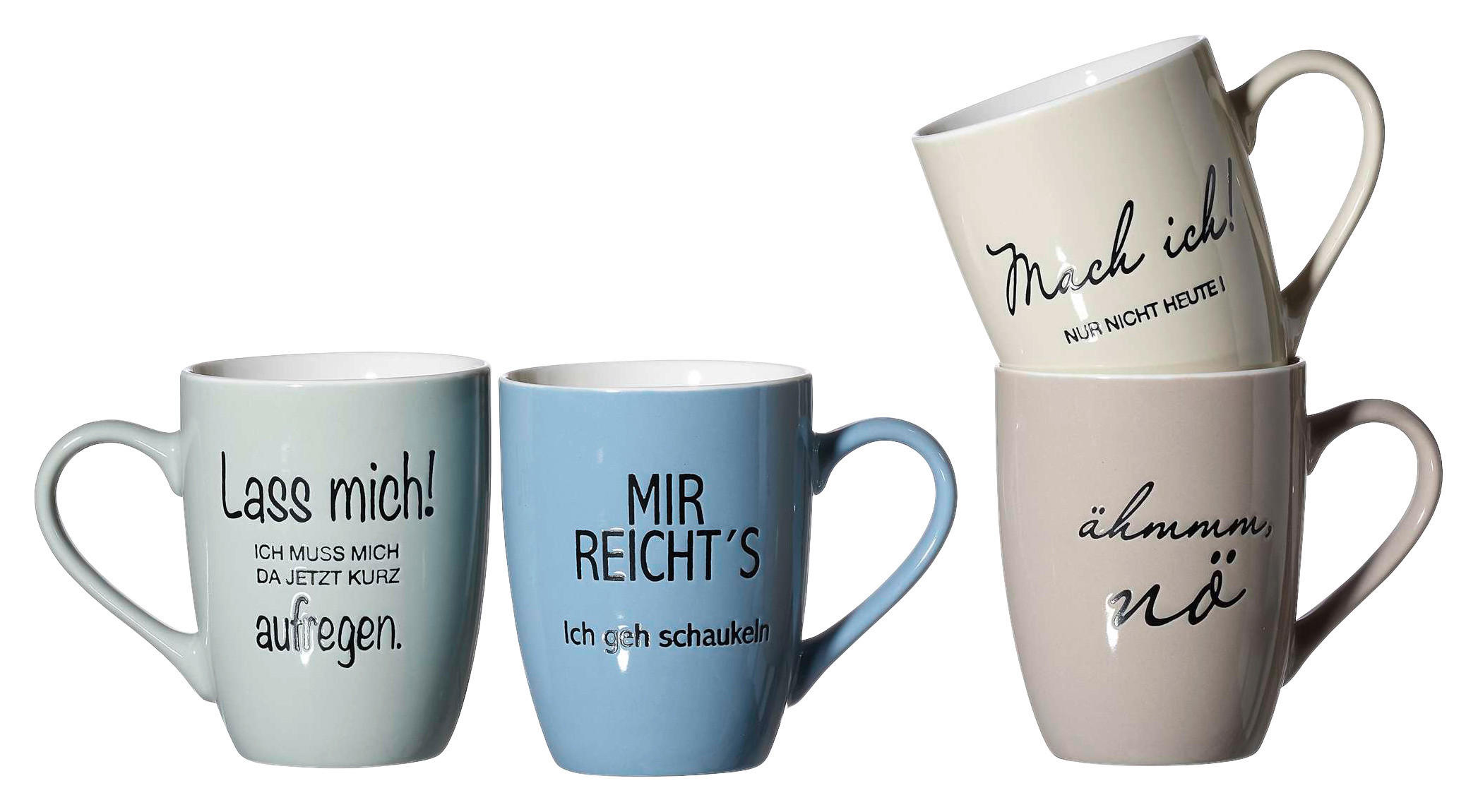 Ritzenhoff & Breker Kaffeebecherset 4-teilig Sprüche multicolor Porzellan 4 günstig online kaufen