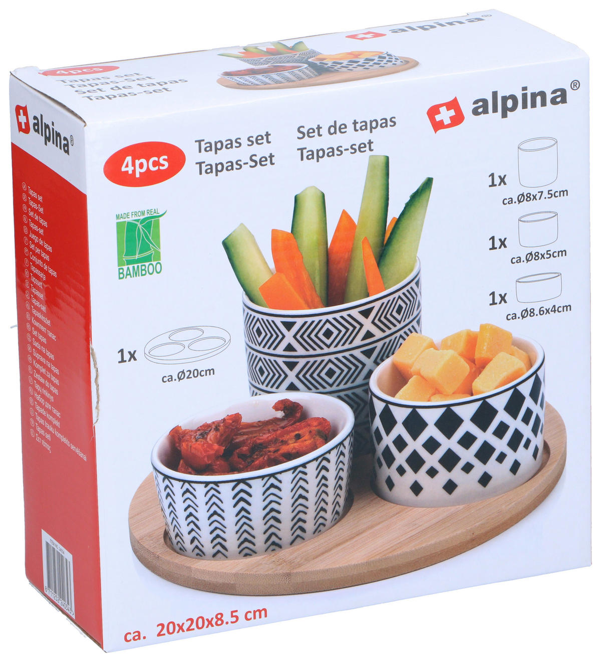 Alpina Servierschalen schwarz Keramik Servierschalen_4tlg. - weiß/schwarz - Alpina