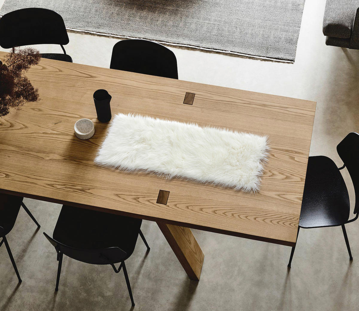 Tischläufer Dekofell_eckig beige