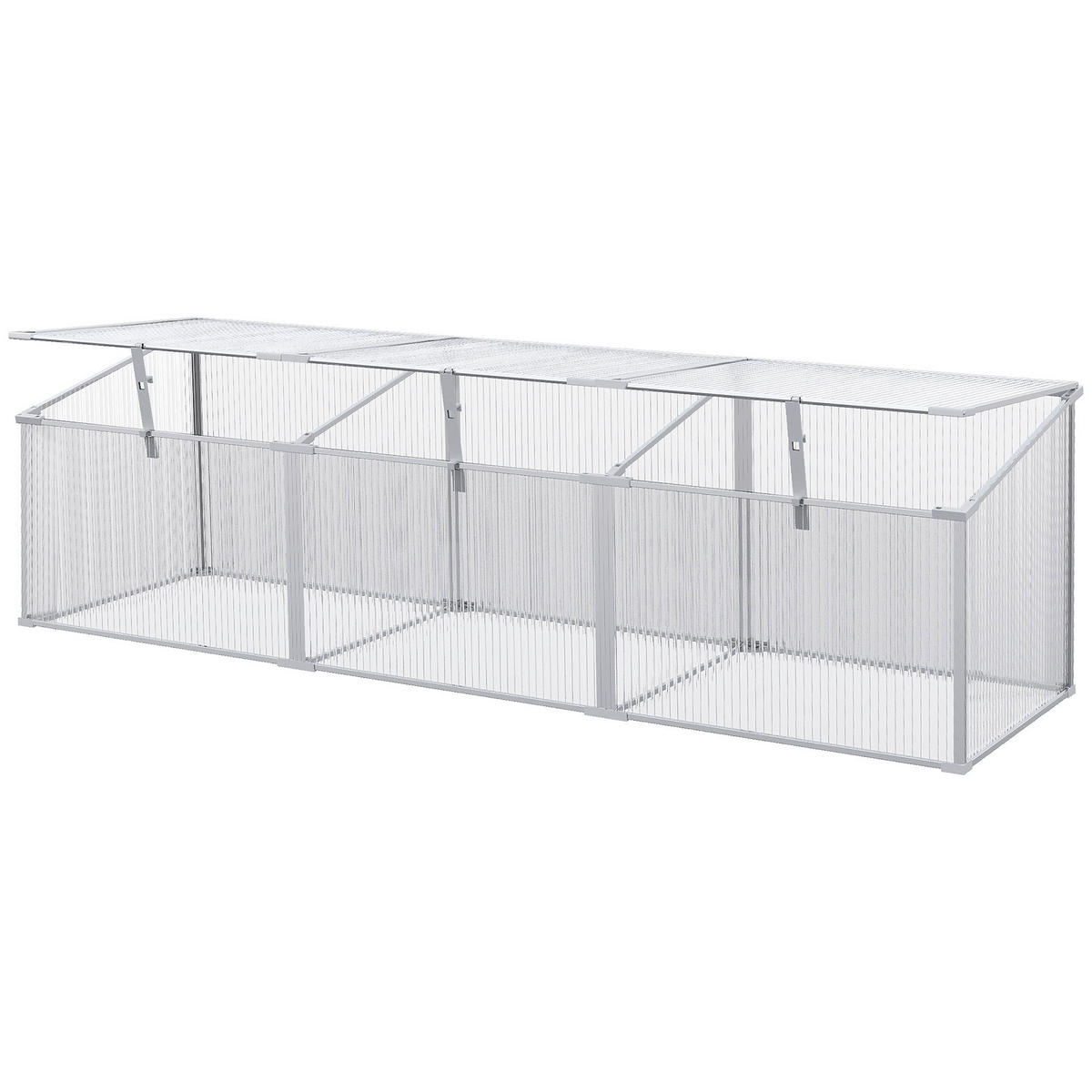 Outsunny Gewächshaus B/H/L: ca. 51x180x51 cm Frühbeet - silber (51,00/51,00/180,00cm) - Outsunny