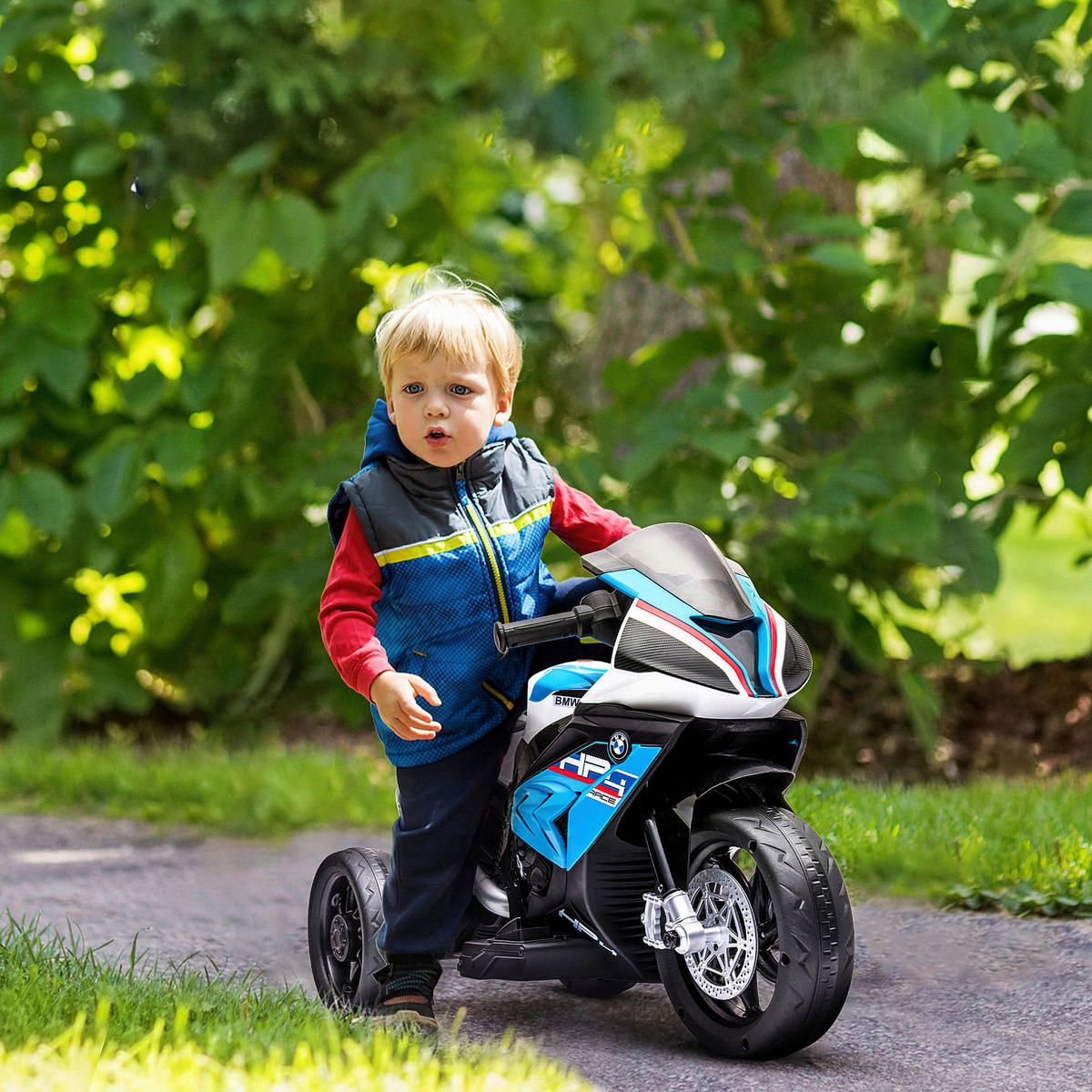 HOMCOM Kinder-Elektromotorrad blau B/H/L: ca. 42x54x82,5 cm Kinder-Elektromotorrad - blau (82,50/42,00/54,00cm) - HOMCOM