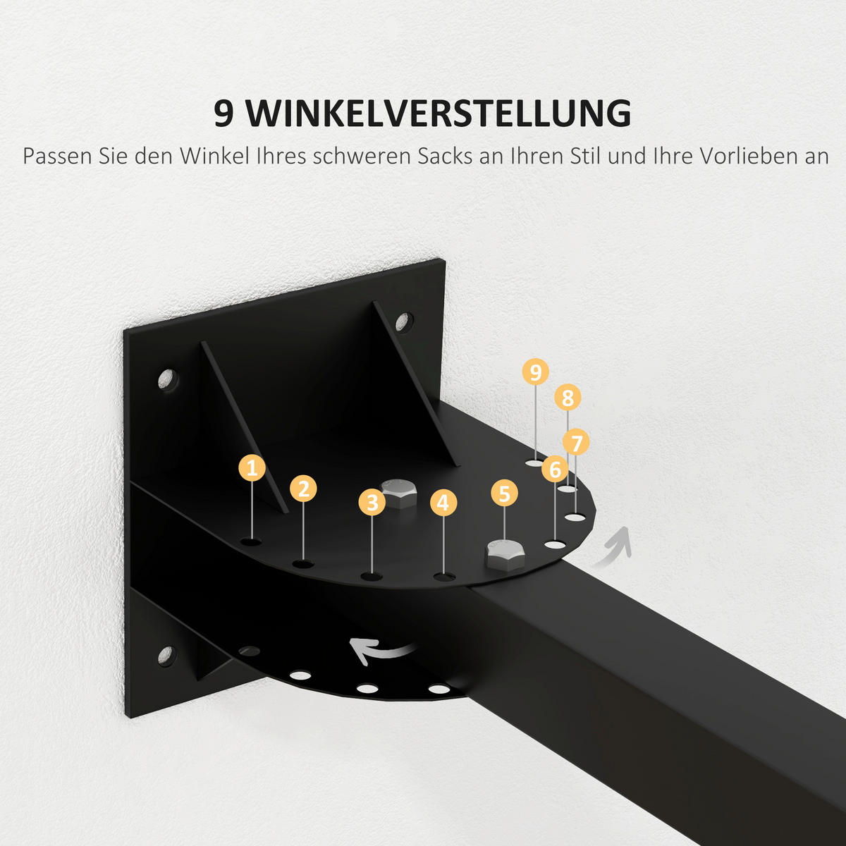 SPORTNOW Fitness-Zubehör schwarz Edelstahl B/H/L: ca. 17x80x48 cm Boxsackhalterung - schwarz (48,00/17,00/80,00cm) - SPORTNOW