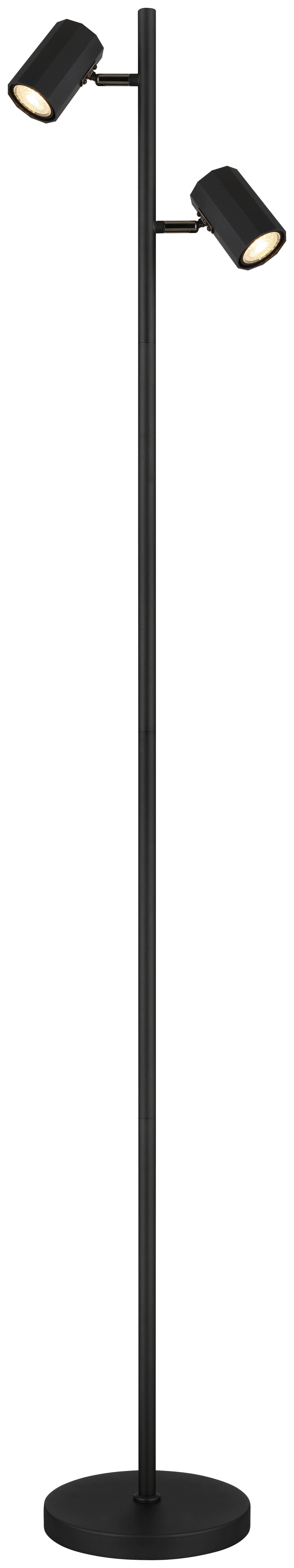 GLOBO Stehleuchte JAMES 57918SB mattschwarz Metall Kunststoff B/H/L: ca. 27x158x22 cm GU10 2 Brennstellen JAMES - mattschwarz (22,00/27,00/158,00cm) - GLOBO