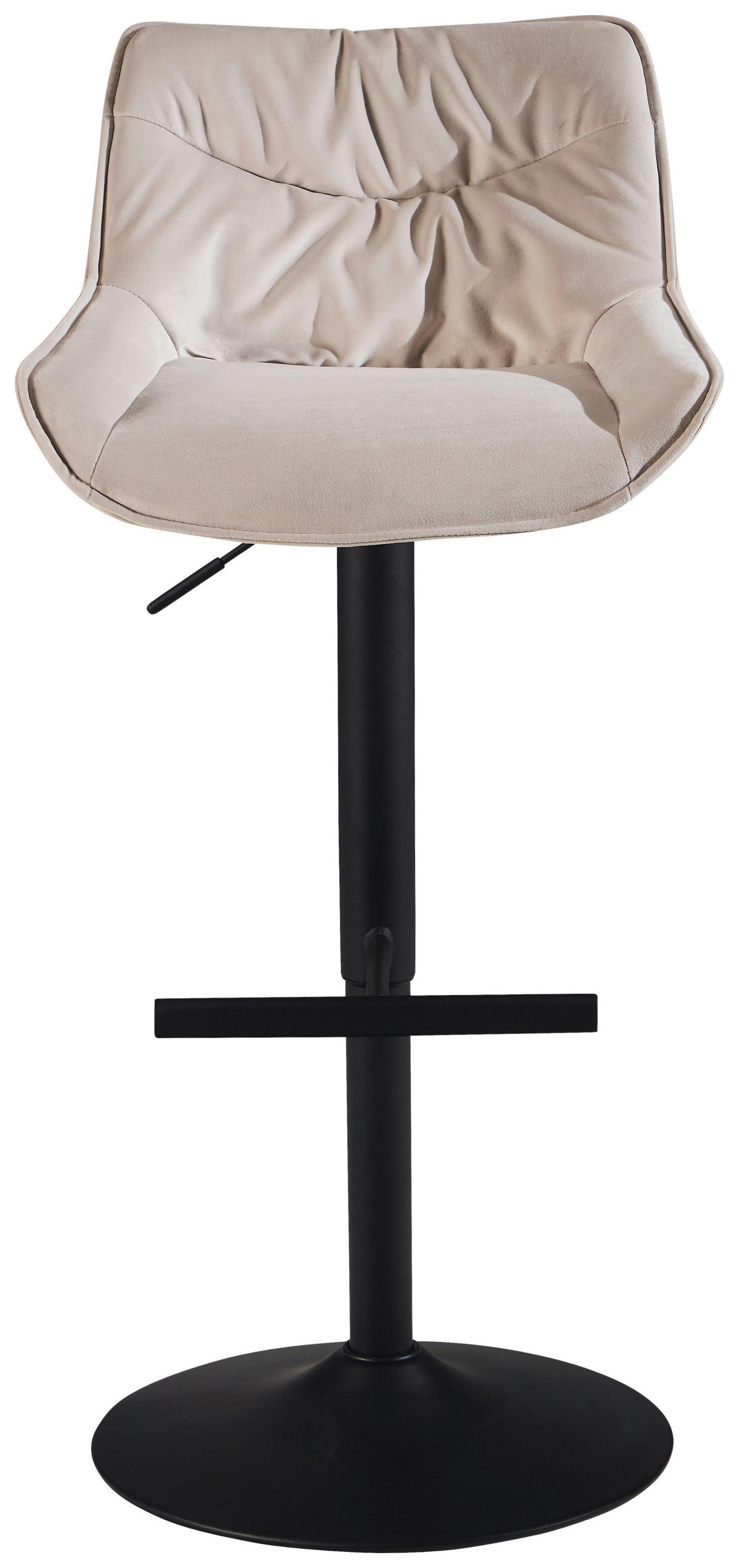 Barhocker beige schwarz Samt Eisen B/H/T: ca. 45x106x55 cm Barhocker - beige/schwarz (45,00/106,00/55,00cm) - Wohnling
