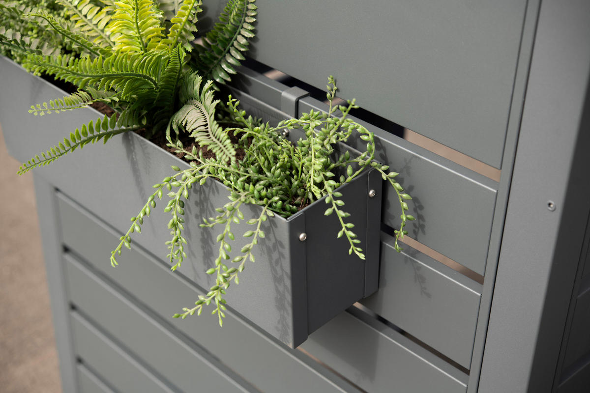 Westmann Pflanzkasten Mülltonnenverkleidung Planum anthrazit Stahl B/H/L: ca. 50x16x12 cm Planum - anthrazit (12,00/50,00/16,00cm) - Westmann