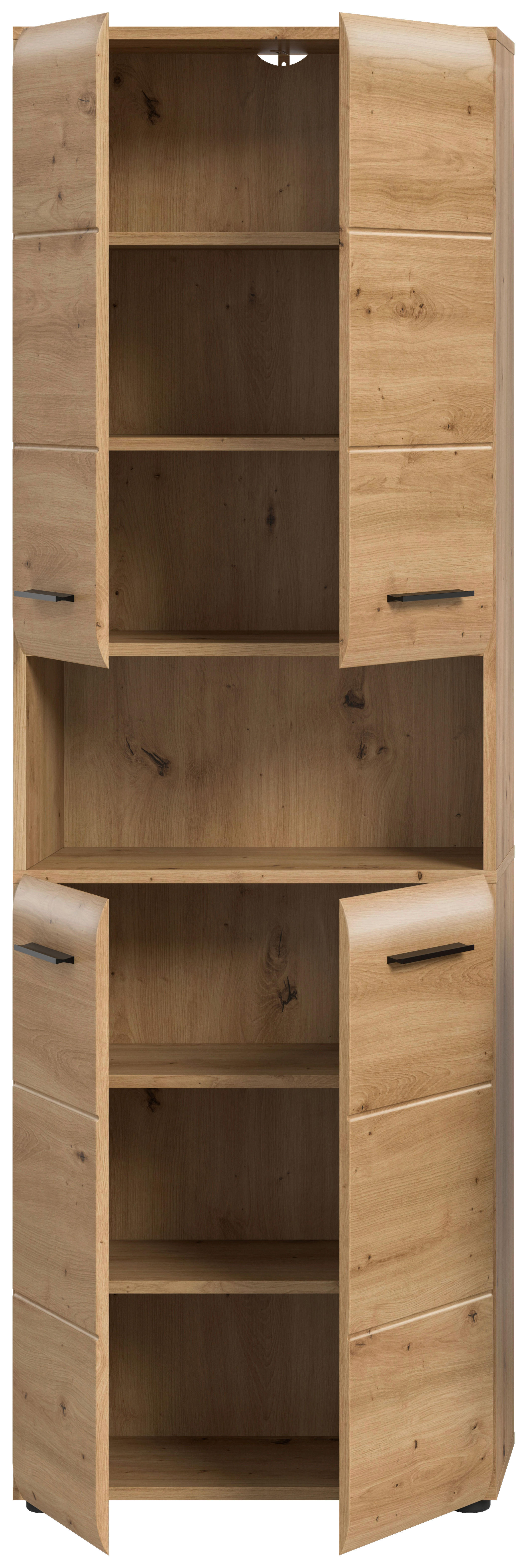 Hochschrank Ice Artisan Oak Nachbildung B/H/T: ca. 60x185x30 cm Ice - (60,00/185,00/30,00cm) - xonox.home