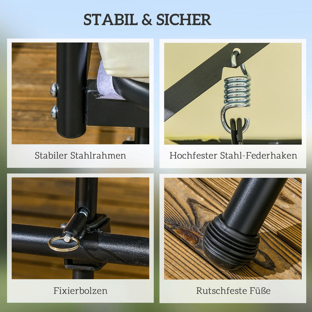 Thumbnail - Outsunny Hollywoodschaukel cremeweiß Polyester B/H/L: ca. 125x170x200 cm