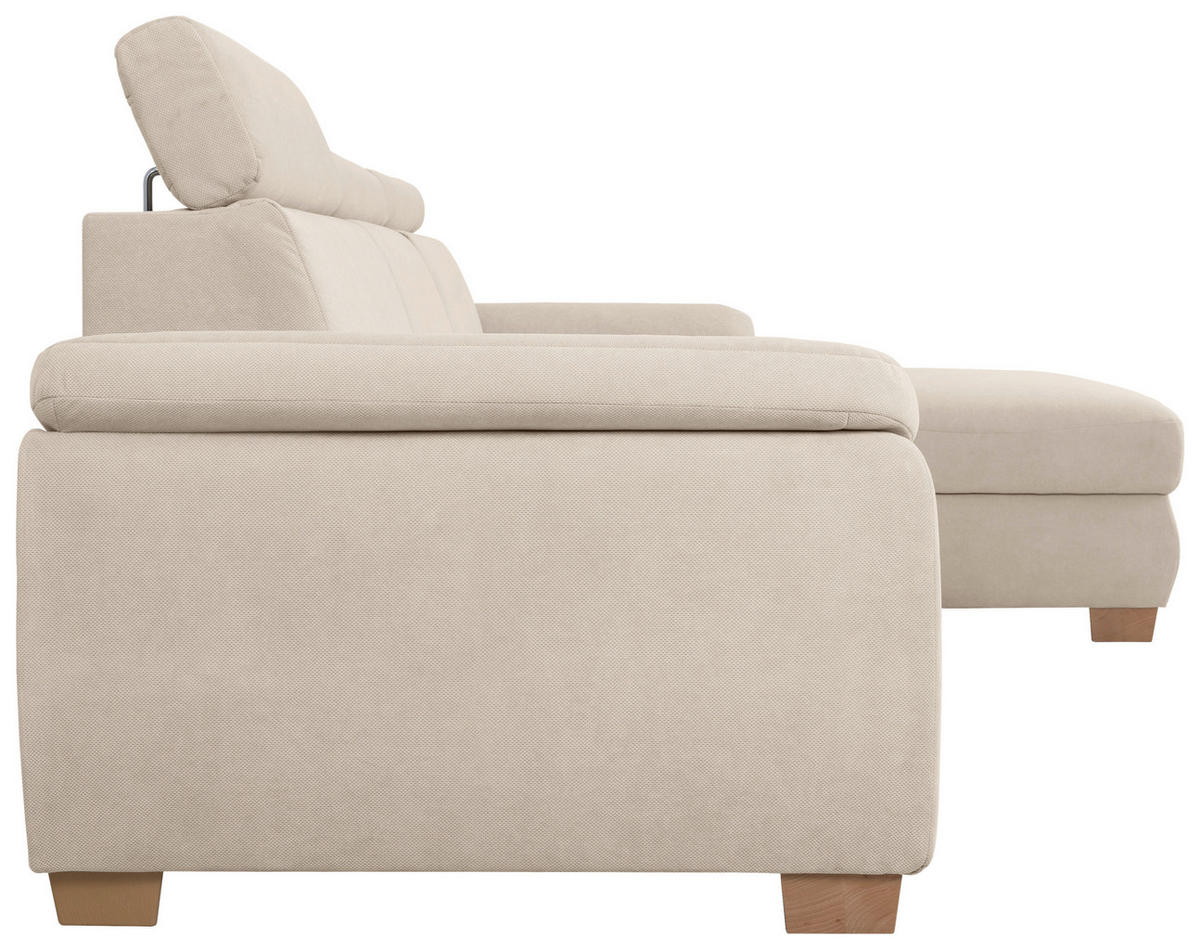 Ecksofa Aguda beige Microfaser B/H/T: ca. 269x102x175 cm Aguda - beige/buche (269,00/102,00/175,00cm)
