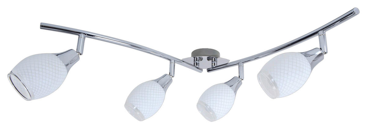 Näve Leuchten Spotschiene 1175142 Chrom Glas Metall B/H/T: ca. 9x12,5x81 cm 4 Brennstellen Rom - Chrom (9,00/12,50/81,00cm) - Näve Leuchten