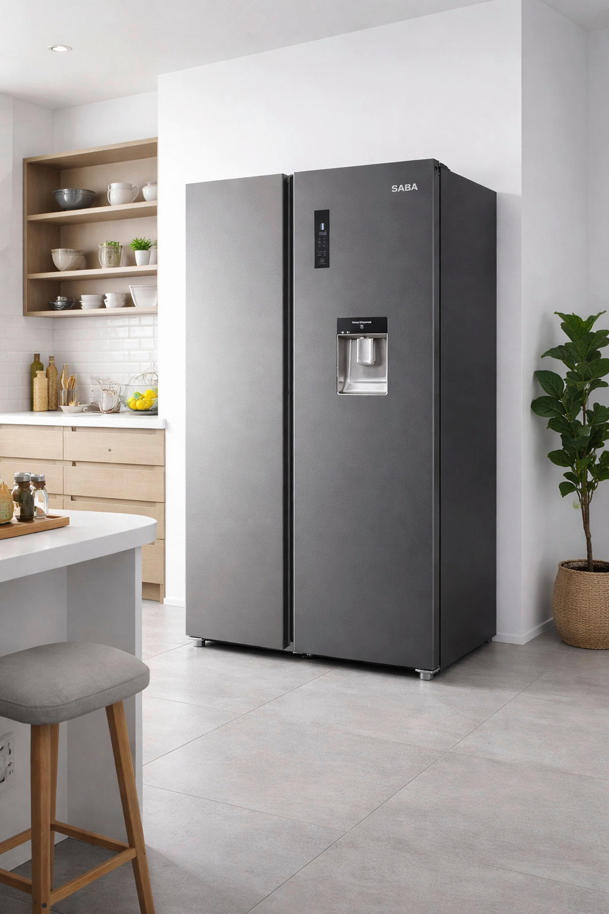 POCOline Side-by-Side SBS177-559 DDIXNFWDD dark Inox B/H/T: ca. 91,2x177x70,4 cm Side-by-Side SBS177-559 DDIXNFWDD - dark Inox (91,20/177,00/70,40cm) - POCOline