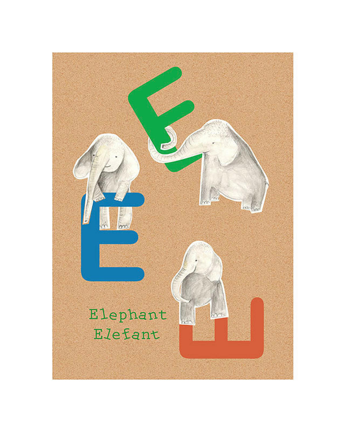 Komar Poster ABC Animal E Buchstaben B/L: ca. 40x50 cm ABC Animal E - (40,00/50,00cm) - Komar