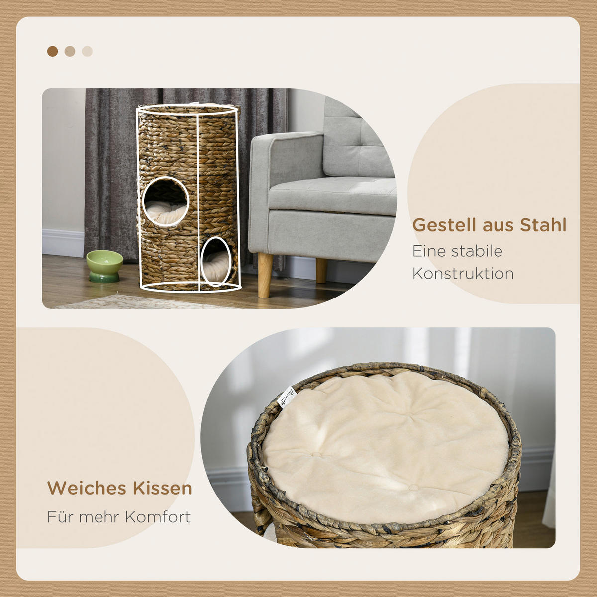 PawHut Kratztonne kaffee Stahl B/H/L: ca. 40x73x40 cm Kratztonne - kaffee (40,00/40,00/73,00cm) - PawHut