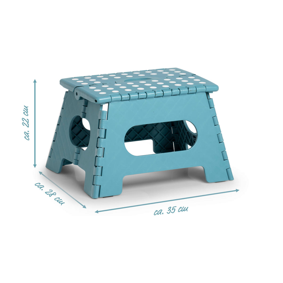 Zeller Klapphocker eisblau B/H/L: ca. 28x22x35 cm Klapphocker - eisblau (35,00/28,00/22,00cm) - Zeller