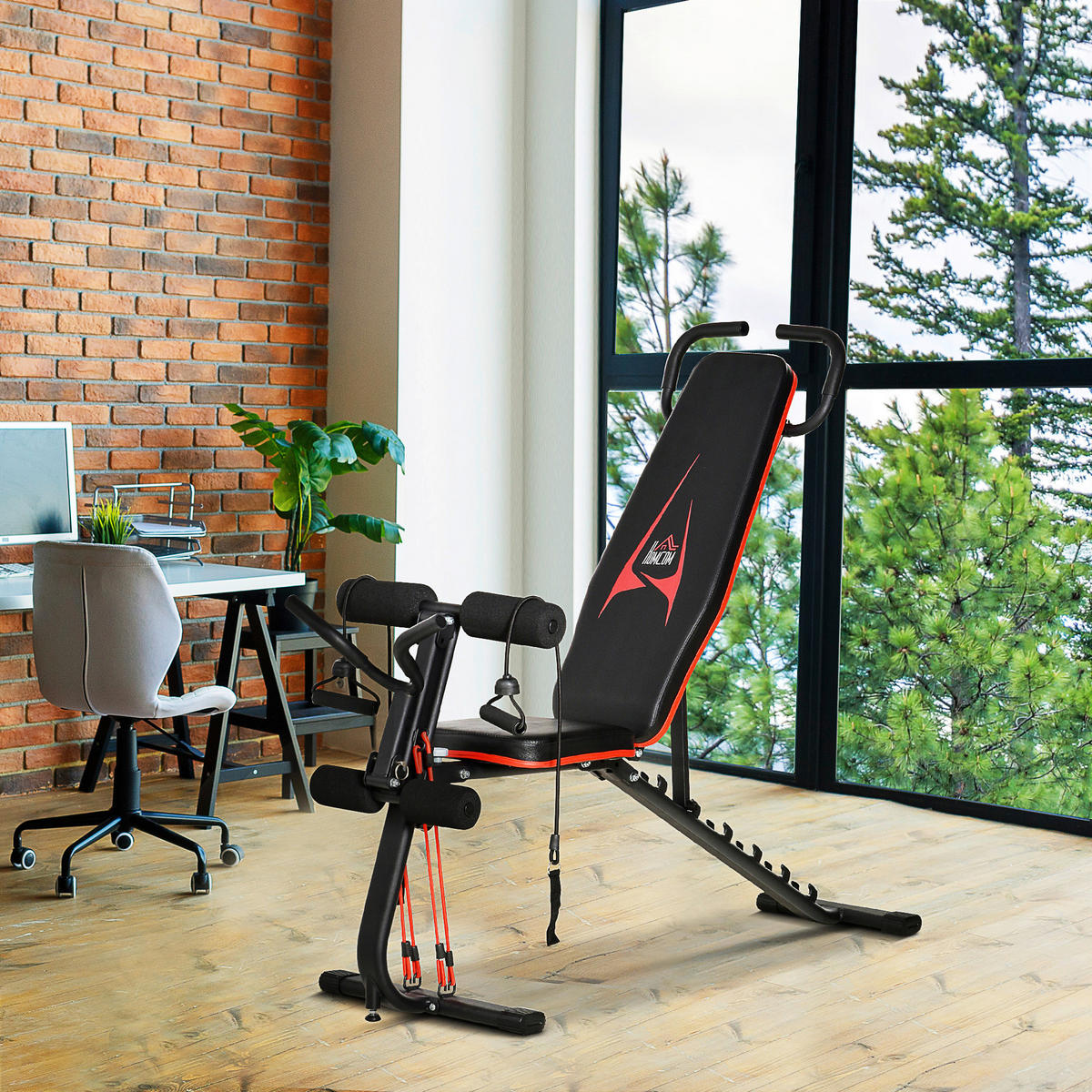 HOMCOM Hantelbank schwarz Metall B/H/L: ca. 49x127x145 cm Hantelbank - schwarz (145,00/49,00/127,00cm) - HOMCOM