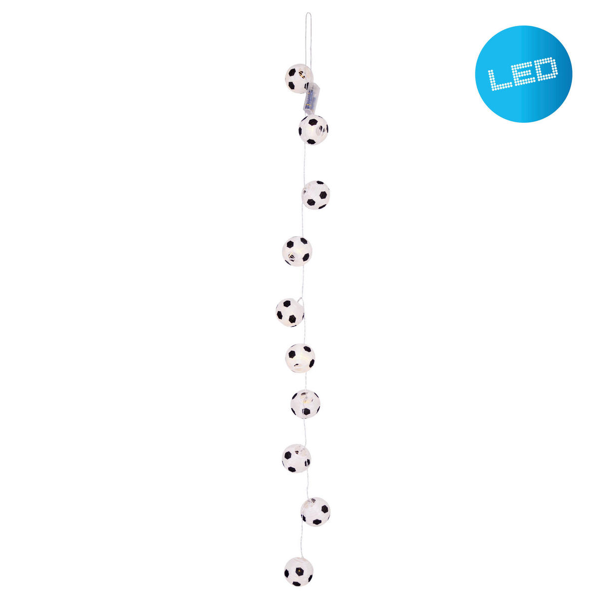 LED-Lichterkette FUßBALL mit LED 5217123 weiß Papier Metall L: ca. 160 cm LED Lichterkette FUßBALL mit LED - weiß (160,00cm) - Näve Leuchten