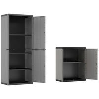 Keter Kunststoffschrank Jolly schwarz Kunststoff B/H/T: ca. 68x166x39 cm Jolly - schwarz/grau (68,00/166,00/39,00cm) - Keter