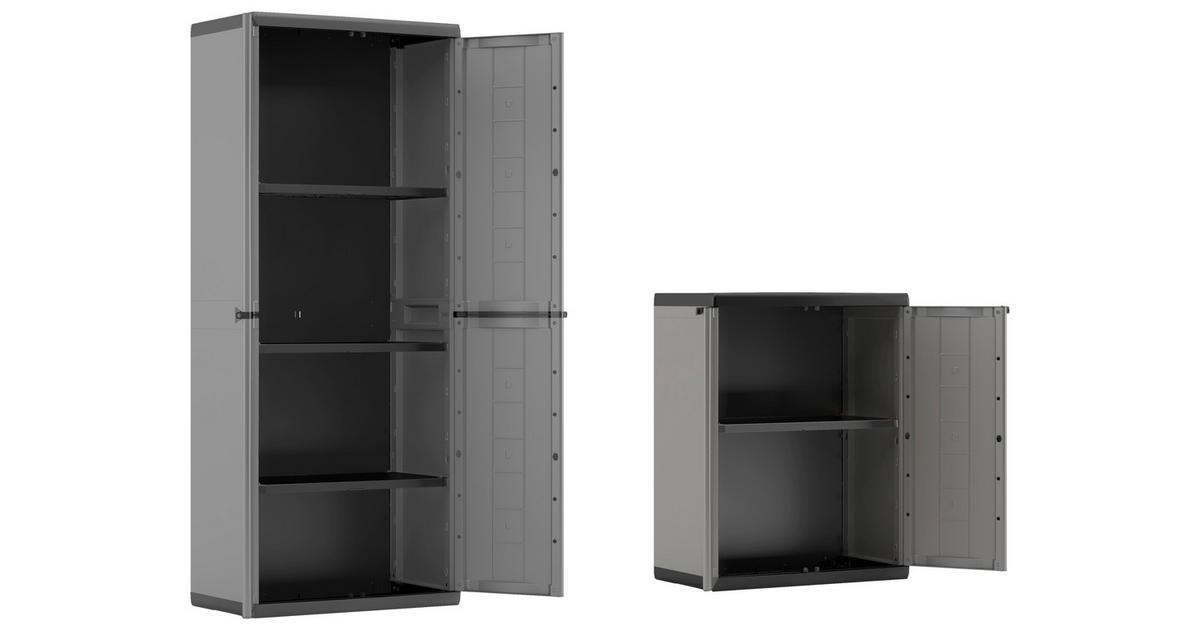 Keter Kunststoffschrank Jolly schwarz Kunststoff B H L ca. 39x166x136 cm online bei POCO kaufen